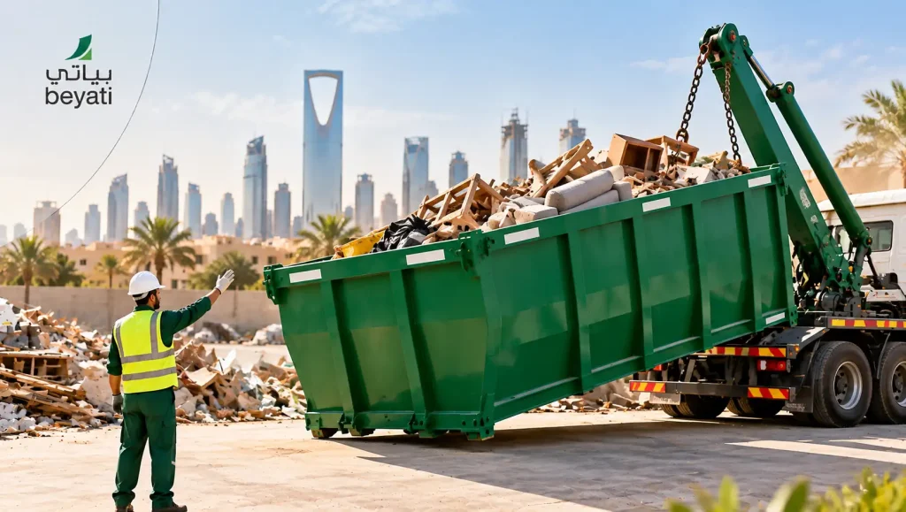 دليلك الشامل لاستئجار حاوية نفايات كبيرة في السعودية: الأنواع، الأسعار، وأهم النصائح 1 استئجار حاوية نفايات كبيرة في السعودية