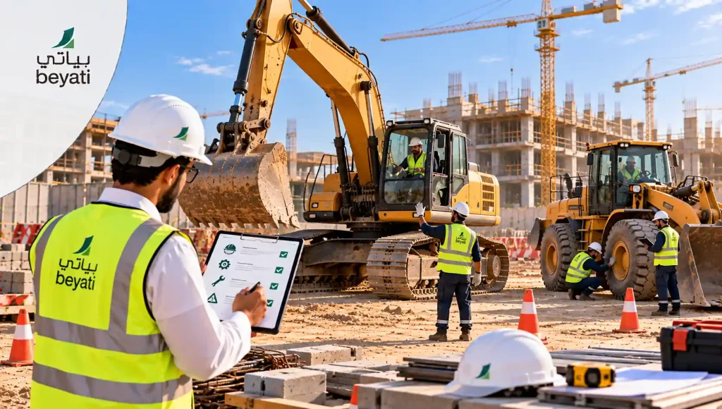 سلامة تشغيل المعدات الثقيلة في مواقع البناء