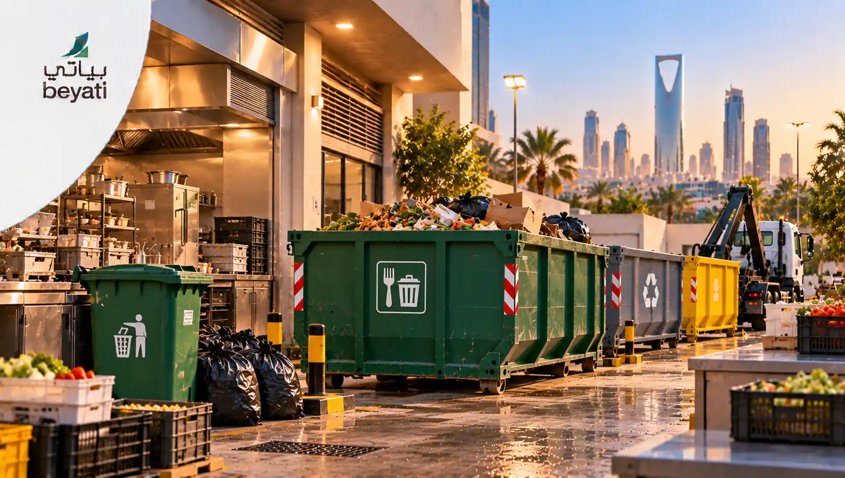 استئجار حاوية نفايات المطاعم بالرياض