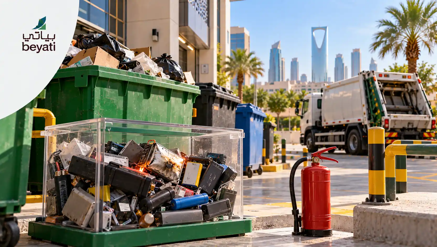 بطاريات الليثيوم في النفايات التجارية